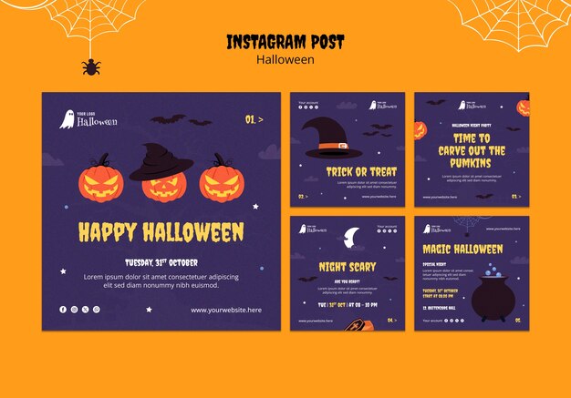 halloween celebration instagram posts template