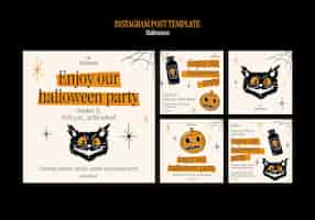 無料PSD ハロウィーン・セレブレーション インスタグラム・ポストのテンプレート