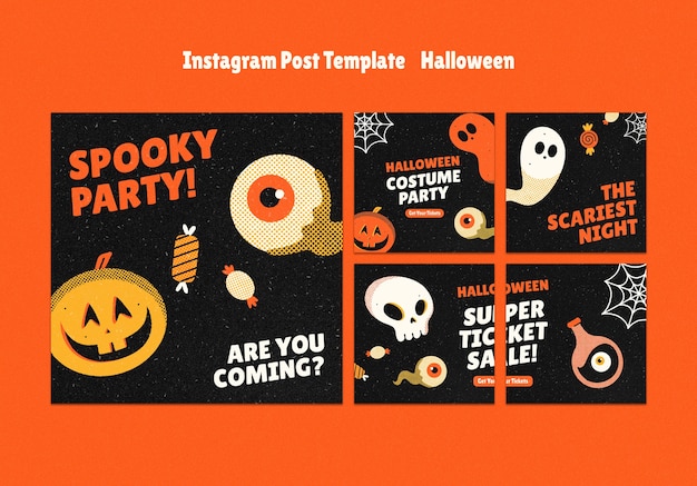 Free PSD halloween celebration  instagram posts