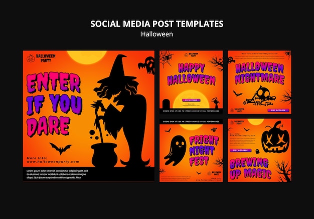 PSD gratuito post su instagram per la celebrazione di halloween