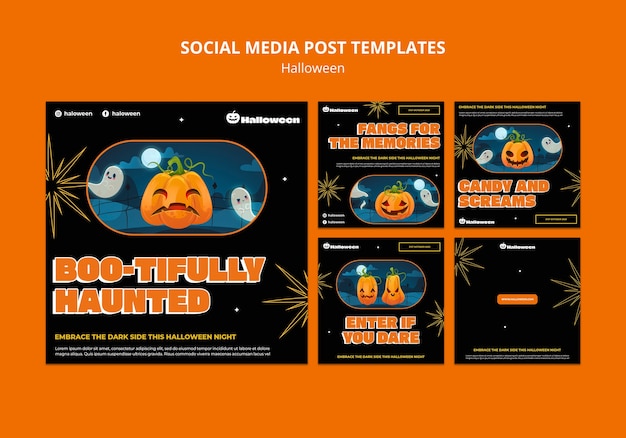 Free PSD halloween celebration  instagram posts