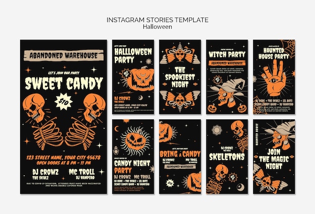 PSD gratuito celebrazione di halloween su instagram