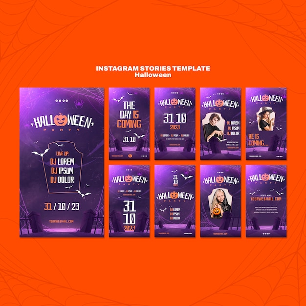 Free PSD halloween celebration  instagram stories