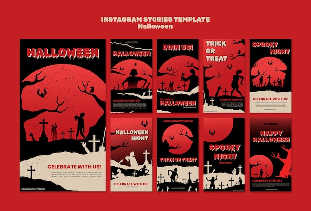 PSD gratuito celebrazione di halloween su instagram