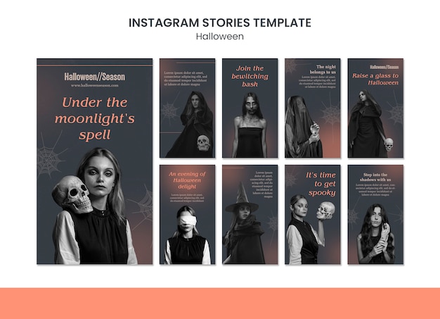 Free PSD halloween celebration  instagram stories