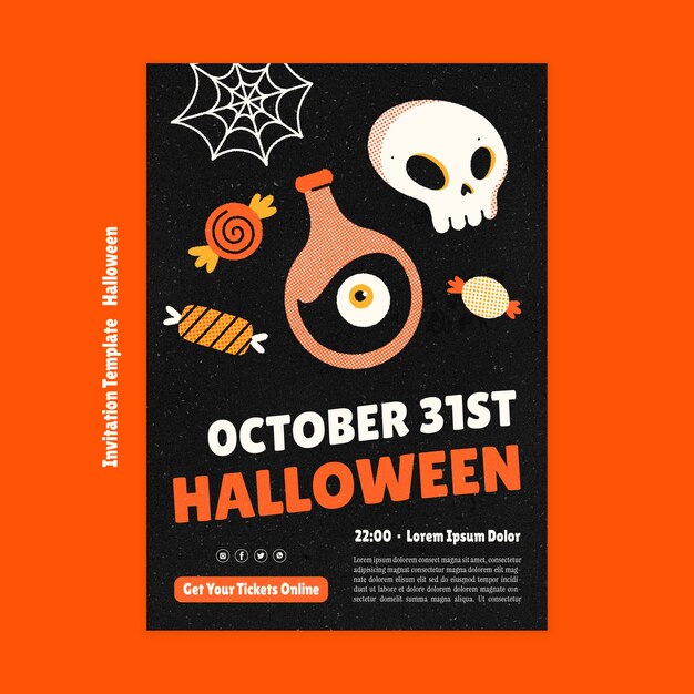 Halloween celebration invitation template