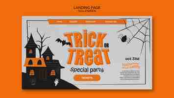 Free PSD halloween celebration landing page template