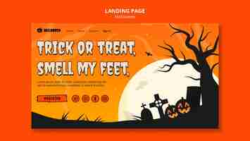 Free PSD halloween celebration landing page template