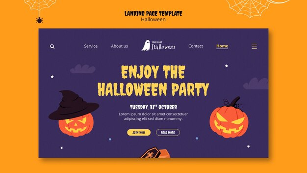 Halloween celebration landing page template