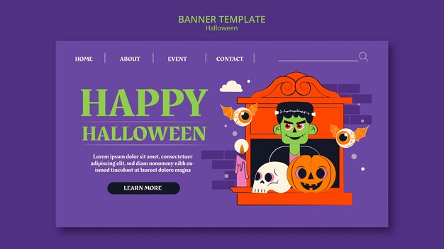 Halloween celebration landing page template