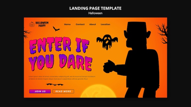 無料PSD ハロウィーン 祝賀 ランディング ページ