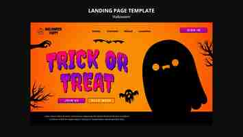 無料PSD ハロウィーン 祝賀 ランディング ページ