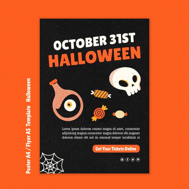 Free PSD halloween celebration poster template