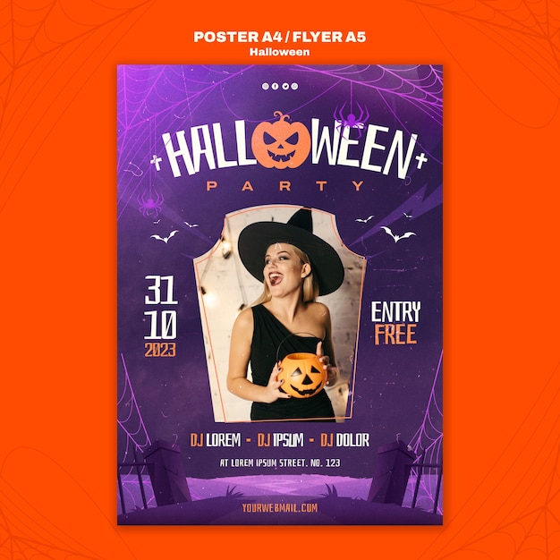 Free PSD halloween celebration poster template