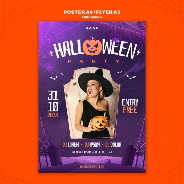 Halloween celebration poster template