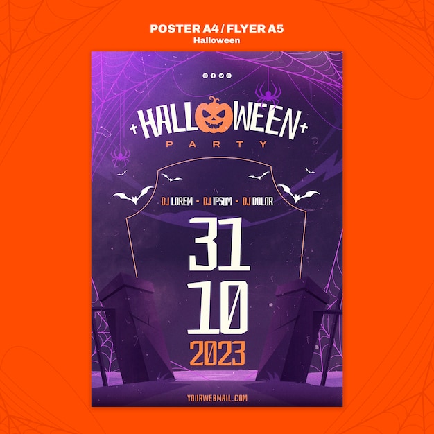 Free PSD Halloween celebration poster template