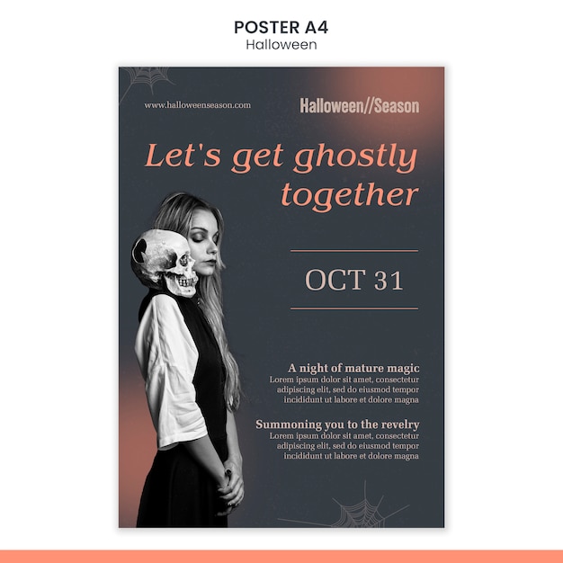 PSD gratuito modello di poster per la celebrazione di halloween