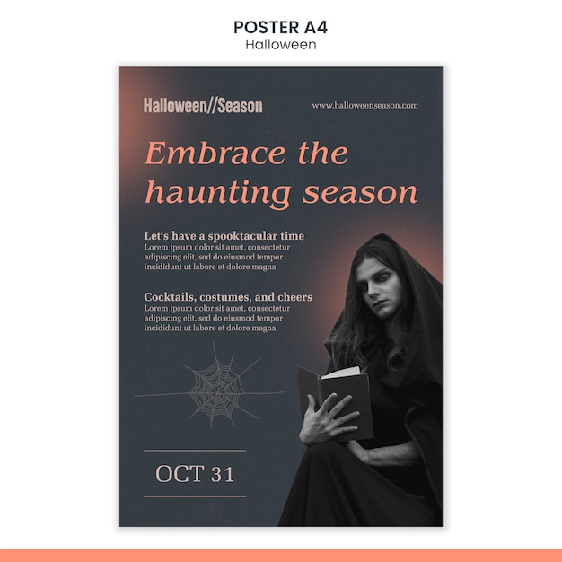 Free PSD halloween celebration poster template