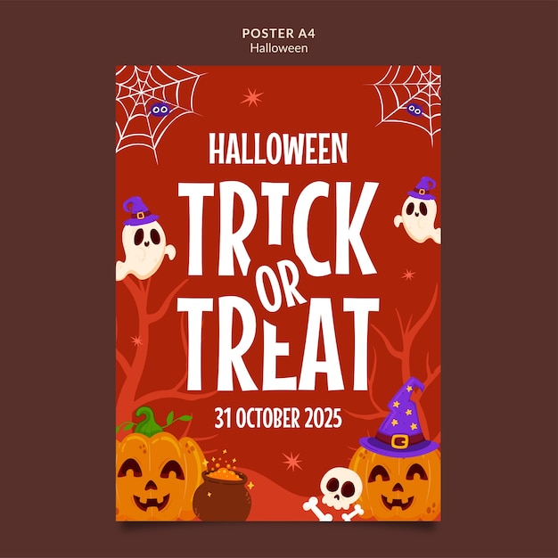 ハロウィーンの祝賀ポスターのテンプレート