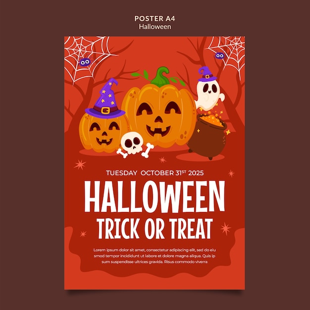 Free PSD halloween celebration poster template