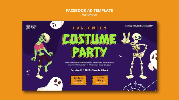Halloween celebration social media promo template