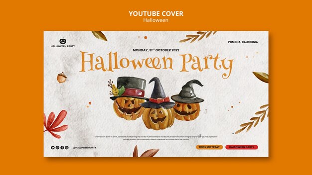 Modello di copertina di YouTube per la celebrazione di Halloween