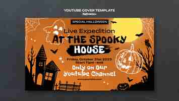 PSD gratuito copertina di youtube per la celebrazione di halloween
