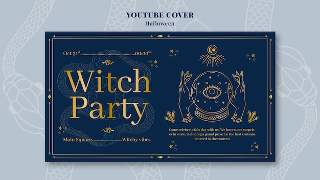 PSD gratuito cover di youtube per la celebrazione di halloween