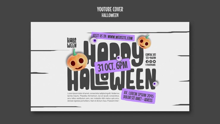 Free PSD halloween celebration youtube cover