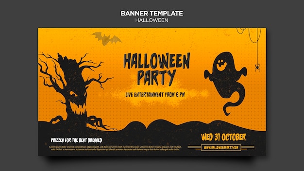 PSD gratuito modello di banner concetto di halloween