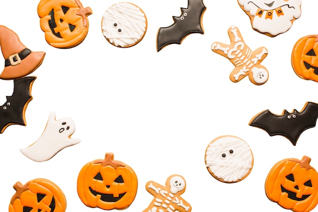Halloween cookies design isolated
