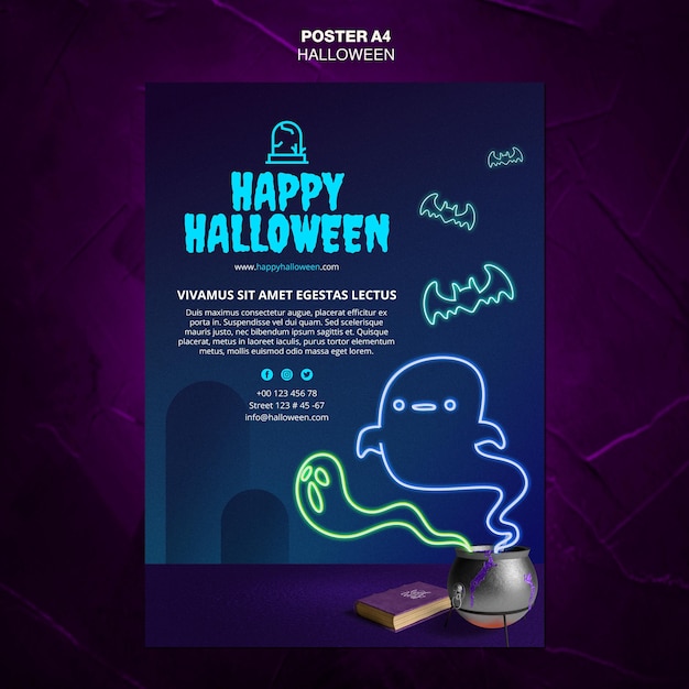 無料PSD ハロウィーンイベントポスターテンプレート