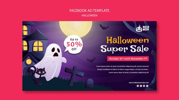 Halloween facebook ad template design