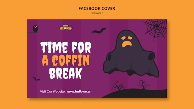 無料PSD ハロウィーン facebook カバー テンプレート デザイン