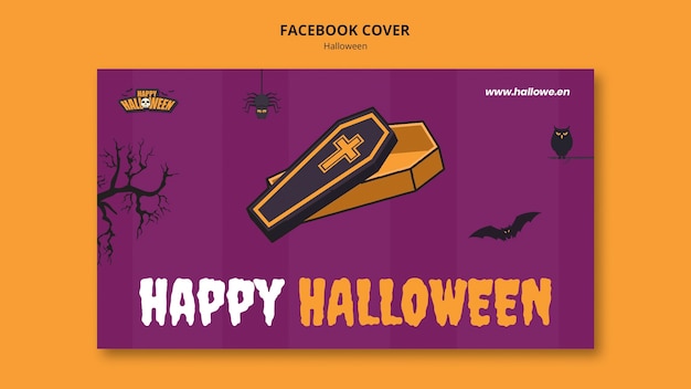 PSD gratuito disegno del modello di copertina di facebook di halloween