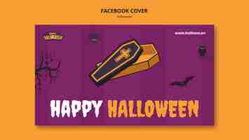 PSD gratuito disegno del modello di copertina di facebook di halloween