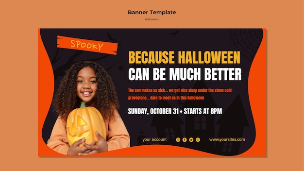 Modello di banner di cibo di halloween