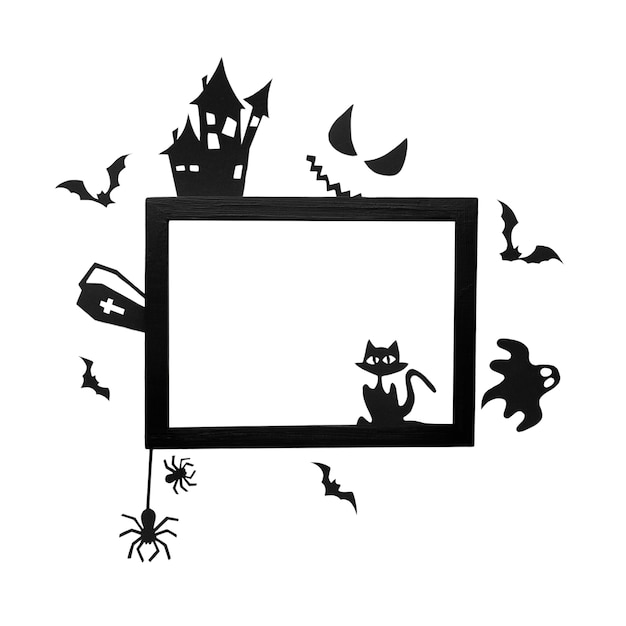 Free PSD halloween frame design isolated