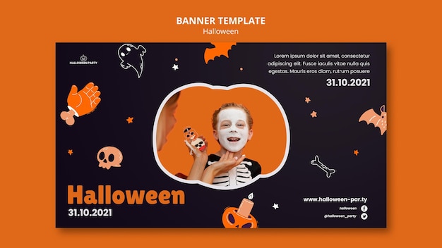 Halloween horizontal banner template