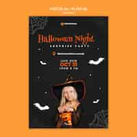 PSD gratuito modello di poster per la notte di halloween