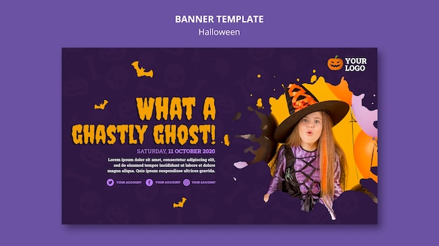 Free PSD halloween party banner template