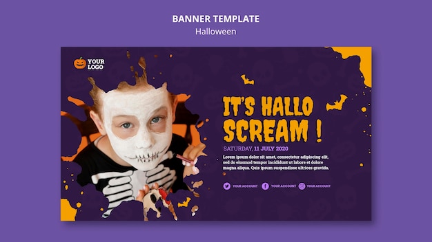 無料PSD ハロウィーンパーティーバナーテンプレート