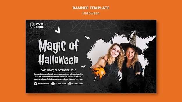 Halloween party banner template