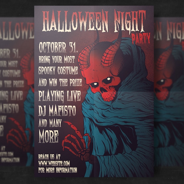 Free PSD halloween party flyer template