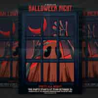 Free PSD halloween party flyer template