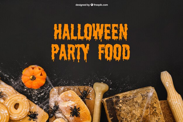 Halloween party food mockup