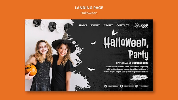 Halloween party landing page