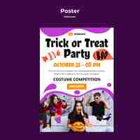 Free PSD halloween party poster template design