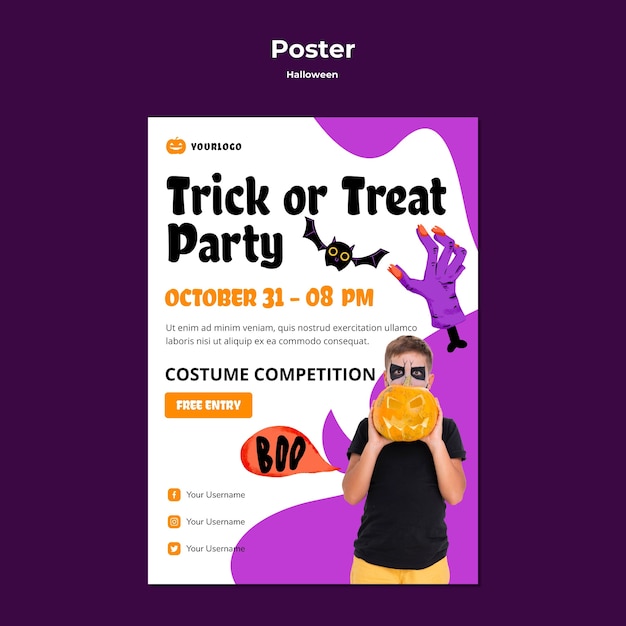 Halloween party poster template  style