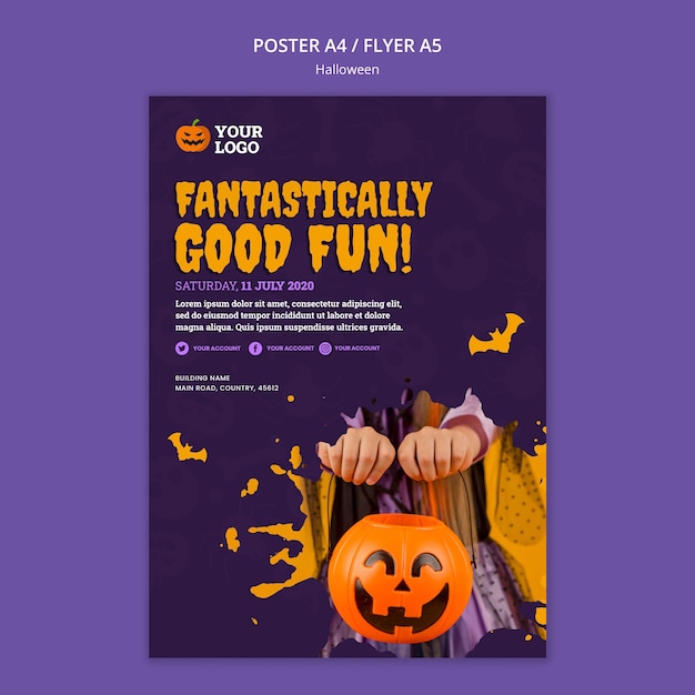 PSD gratuito modello di poster festa di halloween